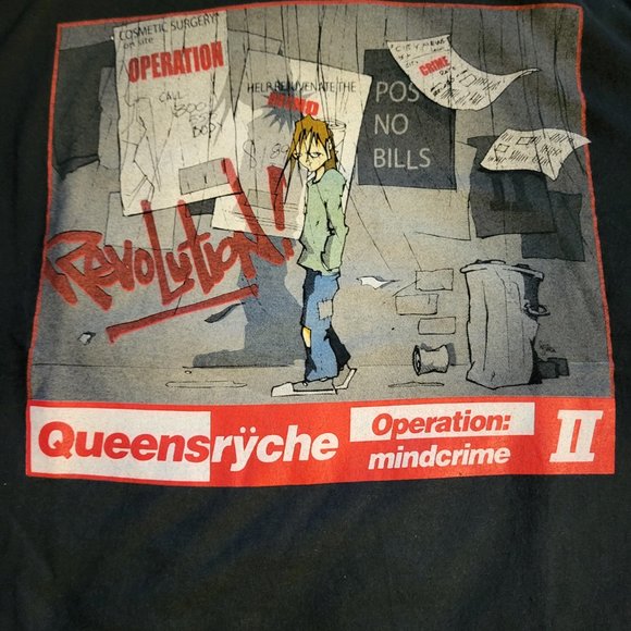 Vintage 2000s Queensryche "Operation: Mindcrime II Revolution" T Shirt Medium - Picture 2 of 7
